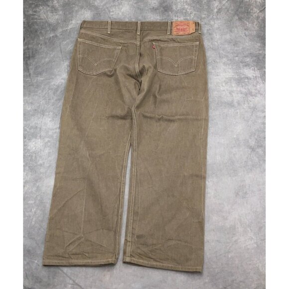 Levis 501 Jeans Men 42Wx29 Tan Brown Button Fly Straight Fit High Rise Cotton - Picture 11 of 14